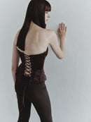 Brown Satin Corset Top