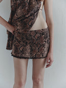 Snake Print Mini Skirt