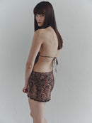 Snake Print Backless Chiffon Top