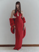 Red Faux Fur Scarf