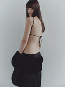 Silver Stone Embellished Backless Top