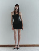 Black Mini Dress with Furry Skirt