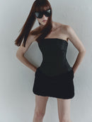 Black Mini Dress with Furry Skirt