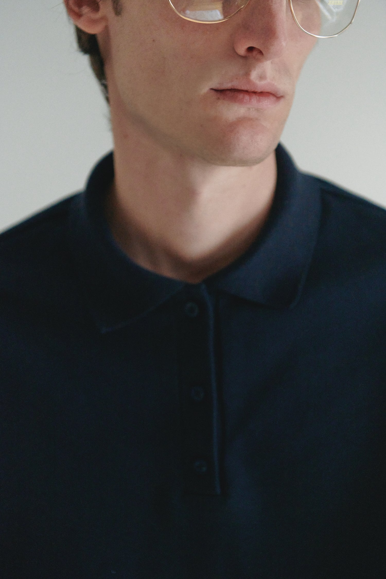 Navy Unisex Loose Fit Padded Polo Shirt