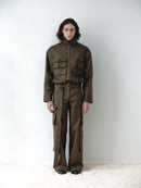 Khaki Water Repellant Cargo Jacket