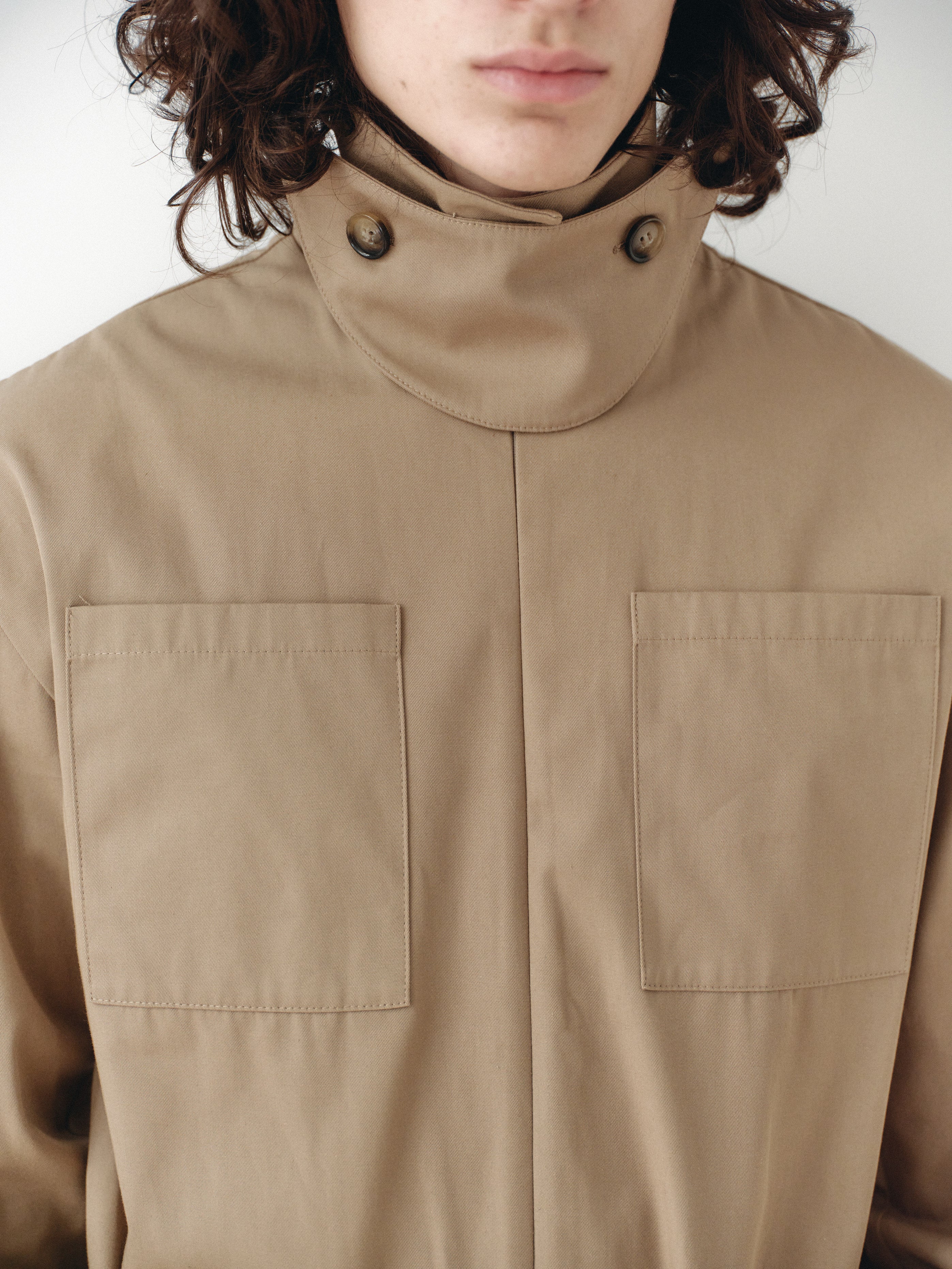 Mink Colored Recycled Cotton Cargo Jumpsuit