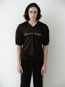 Black Logo Printed Sports Mesh T-Shirt