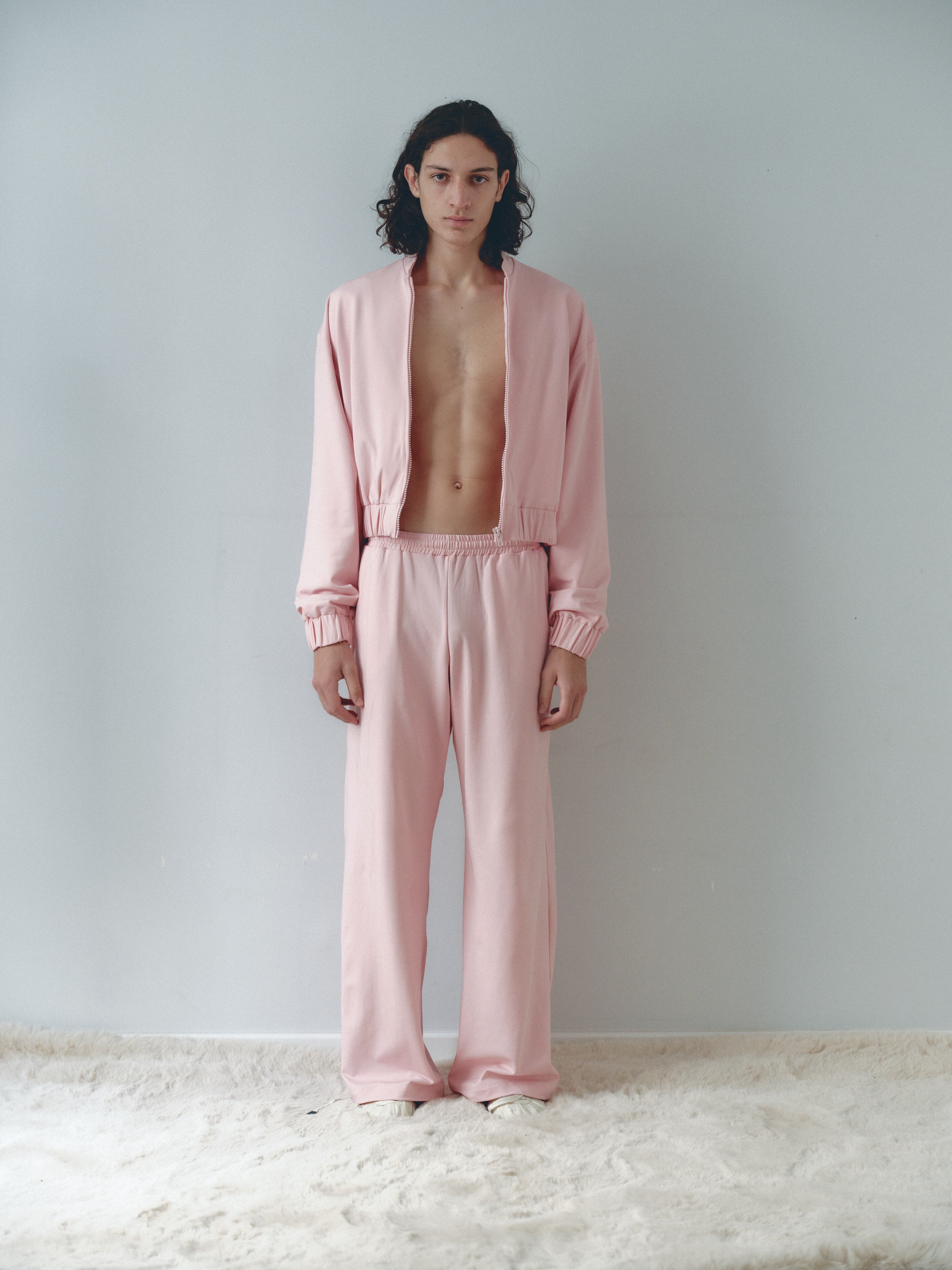 Pink Trackpants with Stone Logo Print