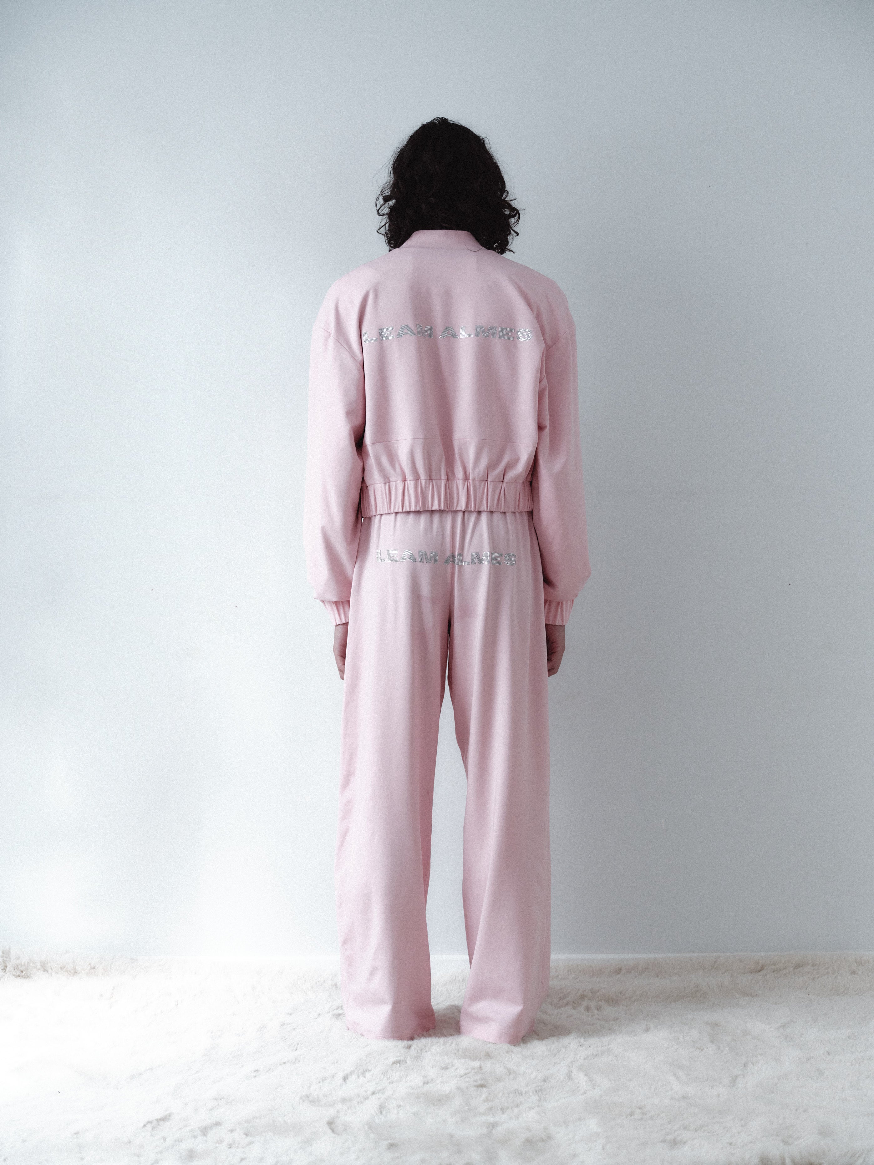 Pink Trackpants with Stone Logo Print