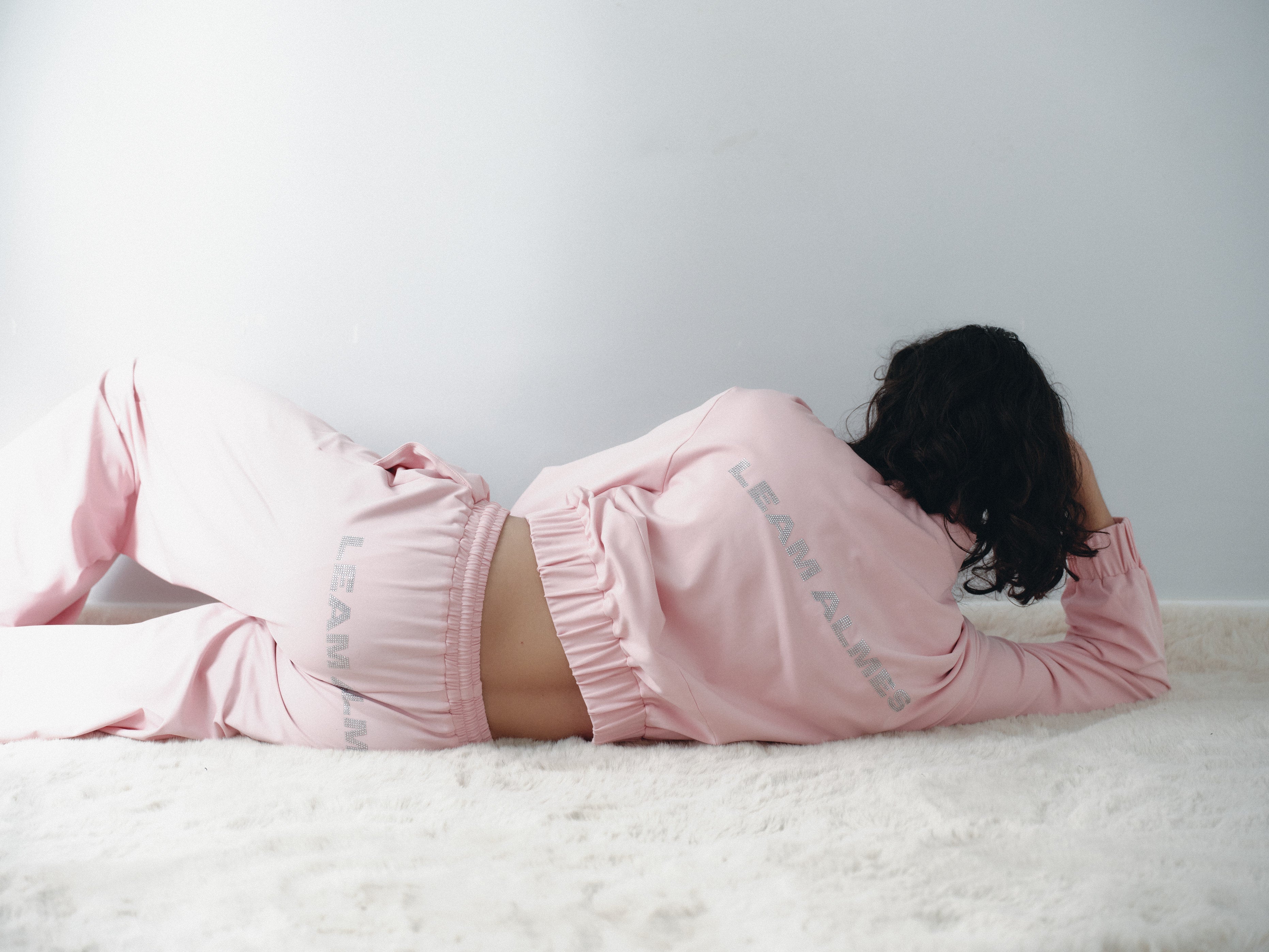 Pink Trackpants with Stone Logo Print