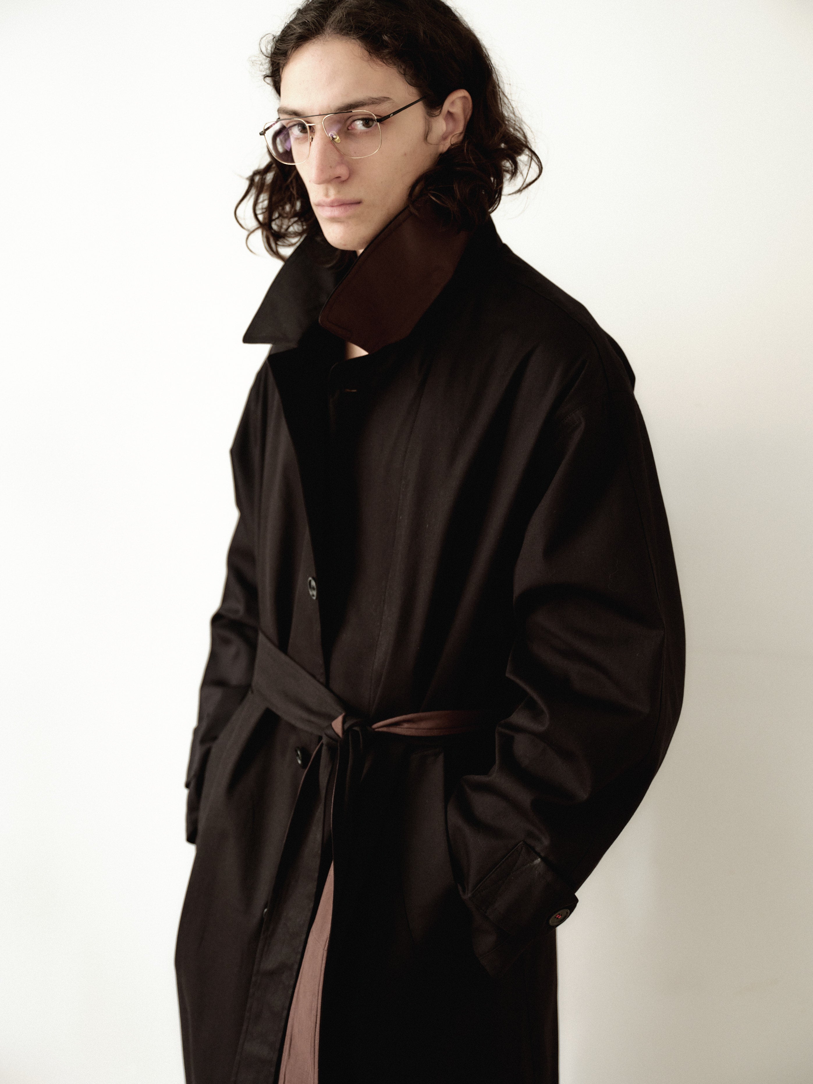 Black Water Repellant Recycled Cotton Trenchcoat