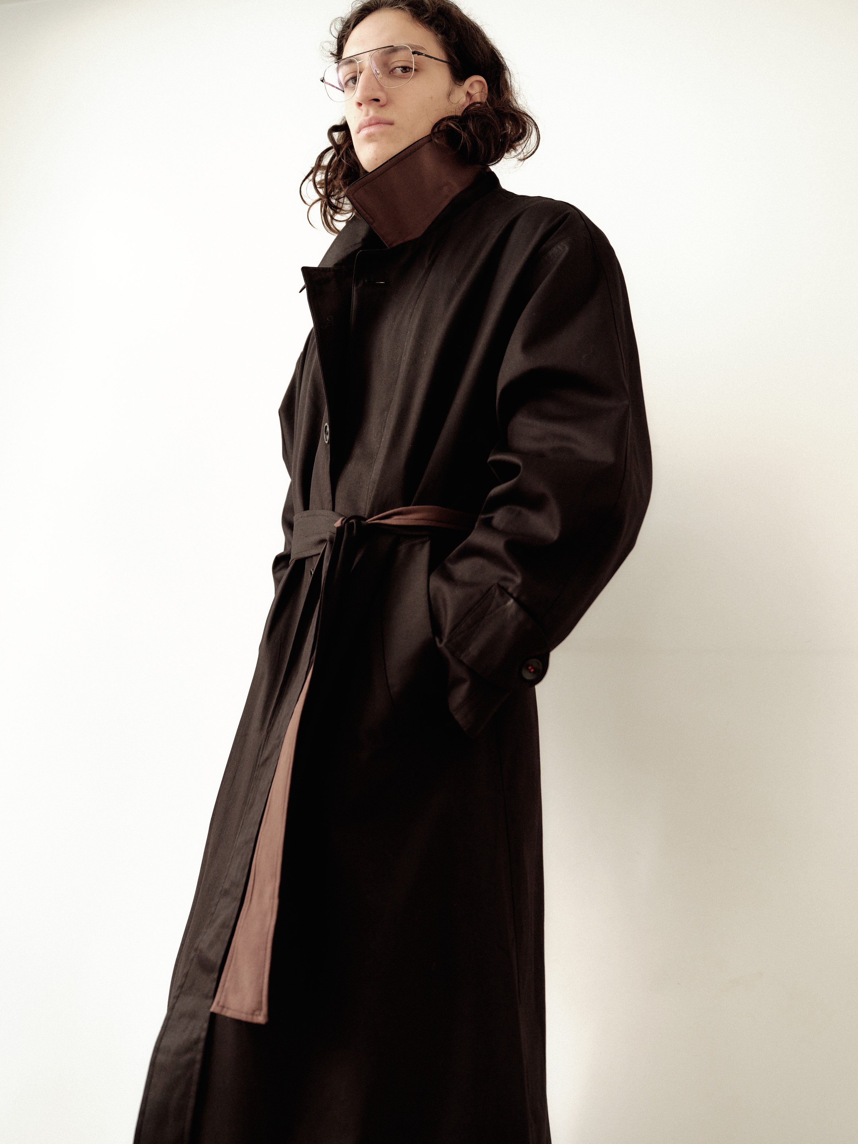 Black Water Repellant Recycled Cotton Trenchcoat