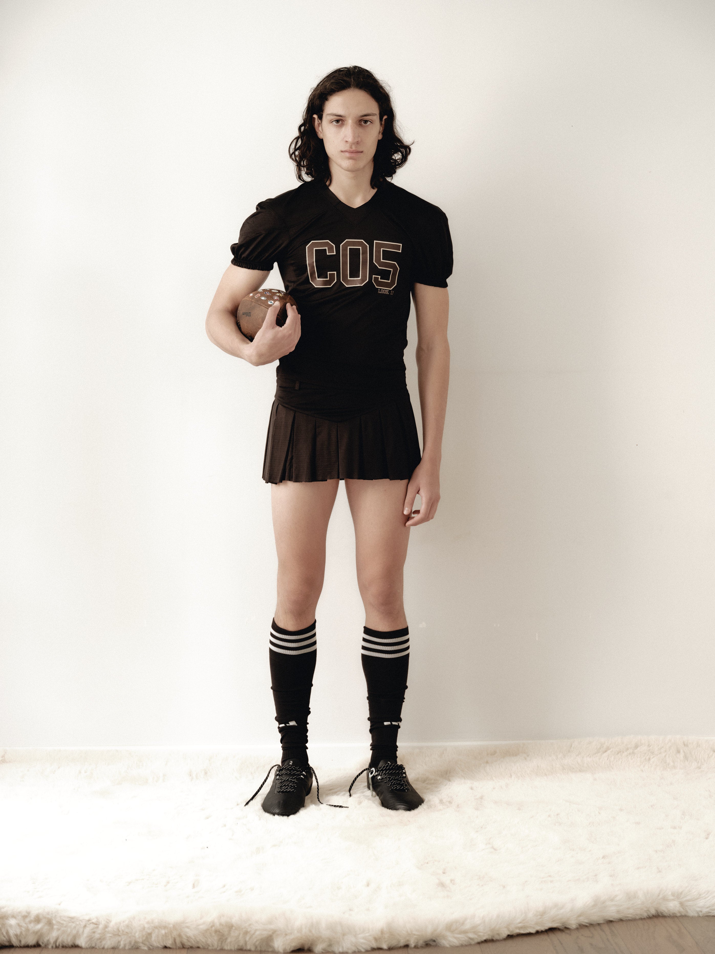 Black Logo Printed Sports Mesh Crop Top