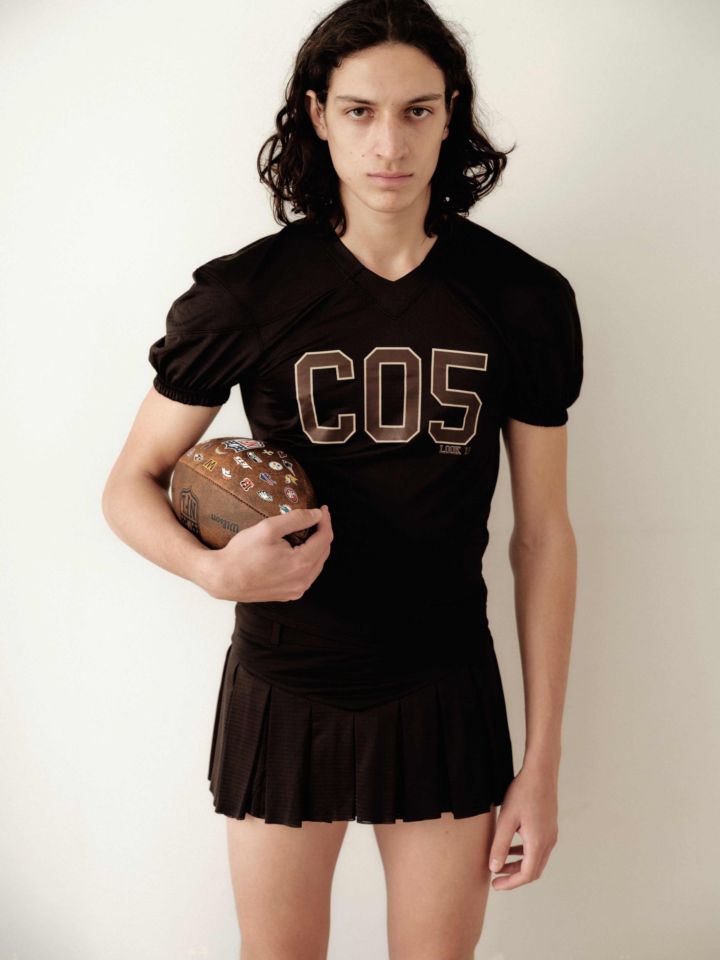 Black Logo Printed Sports Mesh Crop Top