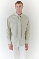 Sage Green Unisex Oversize Shirt With Tie