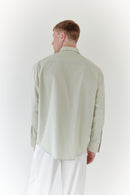 Sage Green Unisex Oversize Shirt With Tie
