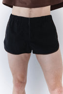 Black Unisex Mini Short With Zipper