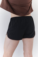 Black Unisex Mini Short With Zipper