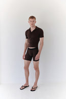 Brown Boy's Short Leggings