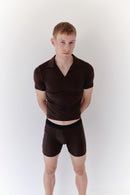 Brown Boy's Short Leggings