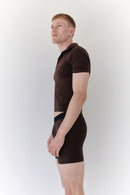 Brown Boy's Short Leggings