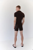 Brown Boy's Short Leggings
