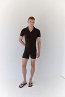 Brown Boy's Short Leggings