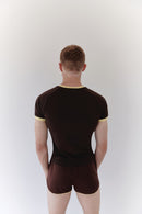 Brown T-shirt With Contrast Binding