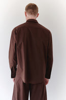 Brown Unisex Oversize Shirt With Tie