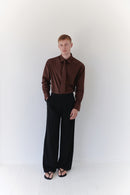 Black Unisex Pants With Adjustable Cummerbund