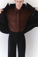 Black Unisex Pants With Adjustable Cummerbund